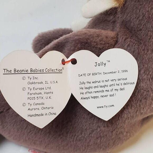 Ty Beanie Baby JOLLY Stuffed Animal Toy - Picture 5 of 8